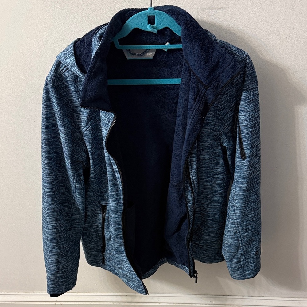 Free Country Aqua and Navy Fleece Jacket